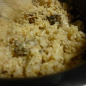 玄米でハリハリ生姜の牡蠣ご飯